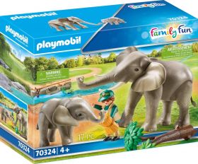 Playmobil 70324 Guardiano dello Zoo con Elefanti (Playmobil Zoo)
