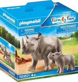 Playmobil 70357 Rinoceronte con Cucciolo (Playmobil Zoo)