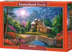 Puzzle 1000 pezzi Castorland Cottage Illuminato dalla Luna | Puzzle Paesaggi