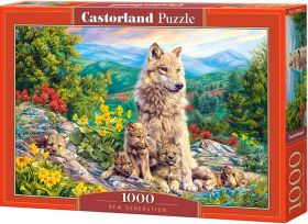 Puzzle 1000 pezzi Castorland Lupa con Cucciolotti | Puzzle Animali